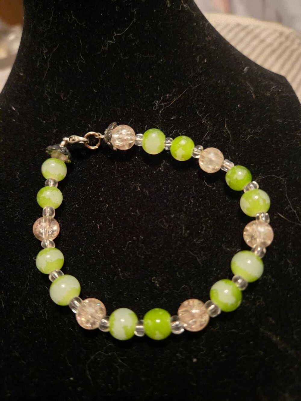 Vintage Glass Beaded Clasp Bracelet
